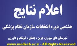 اعلام نتایج هشتمین دوره انتخابات سازمان نظام پزشکی غرب خراسان اعلام نتایج هشتمین دوره انتخابات سازمان نظام پزشکی غرب خراسان